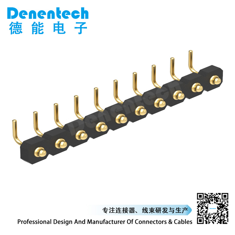 Denentech promotional product 3.0MM H1.27MM single row male right angle DIP pogo pin
